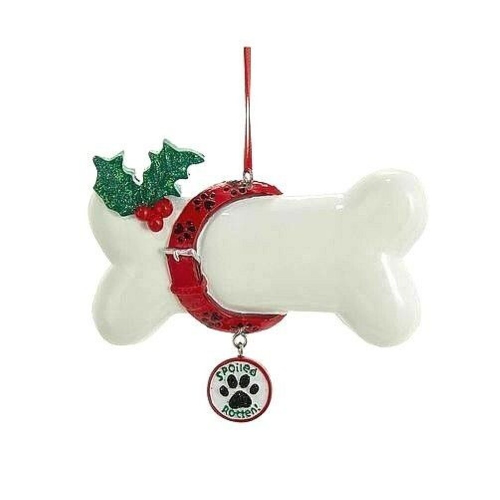 Spoiled Rotten Dog Puppy Pet Bone Christmas Ornament Kurt S. Adler Personalize